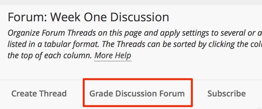 select grade discussion forum to grade